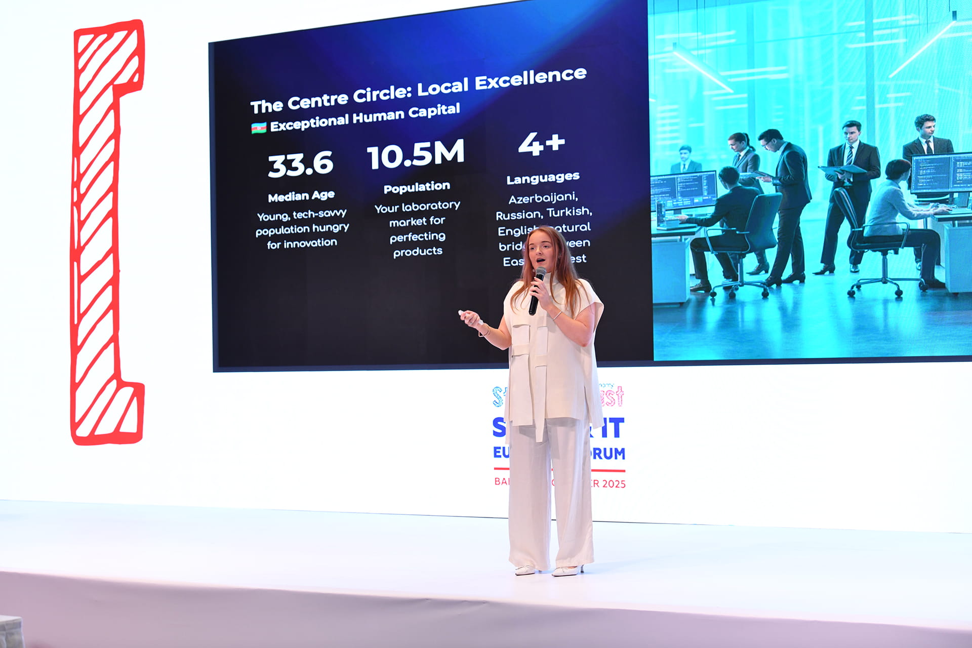 Networking area and exhibition space at the Eurasian Forum