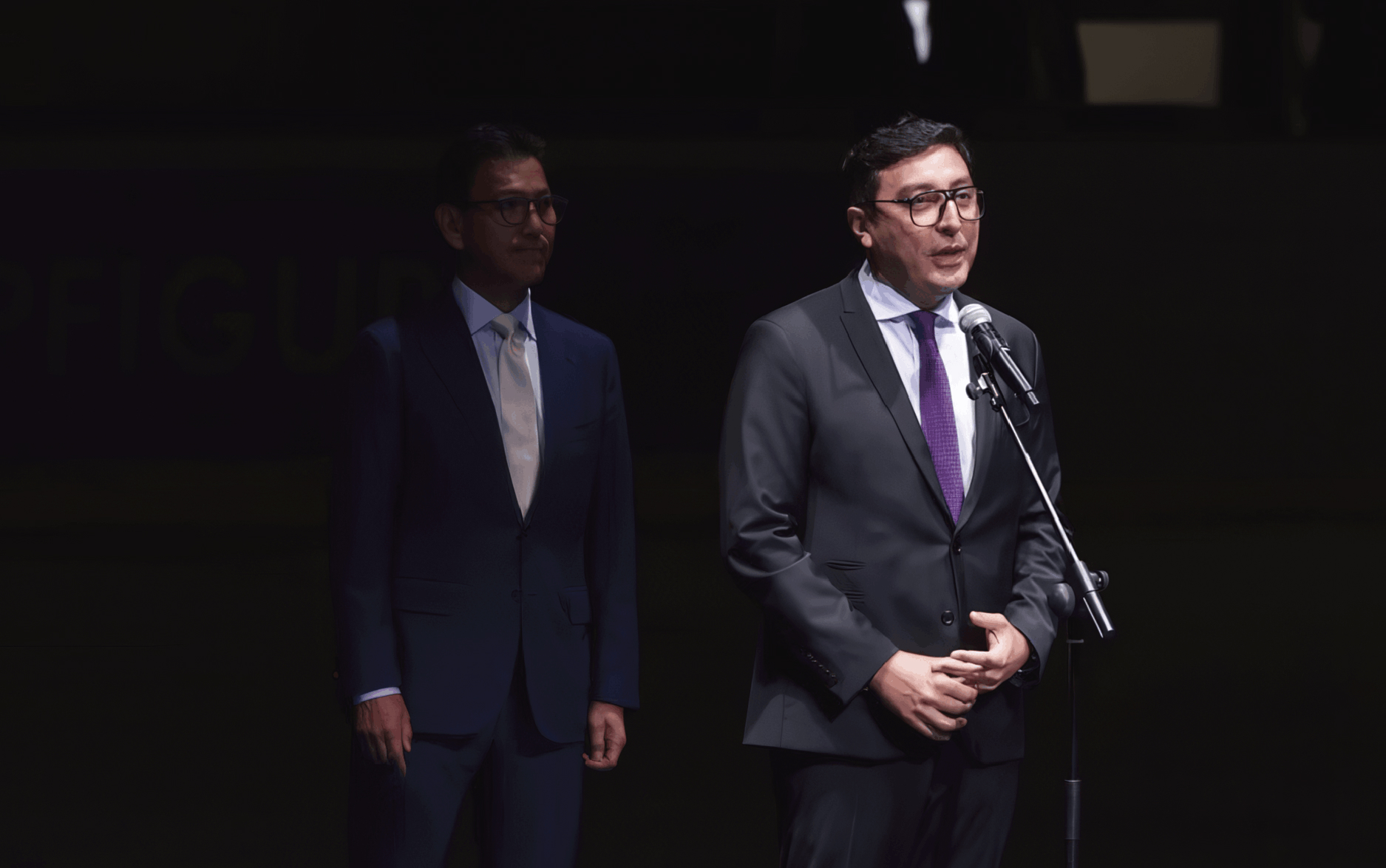 ISU Junior Grand Prix opening ceremony with officials at podium