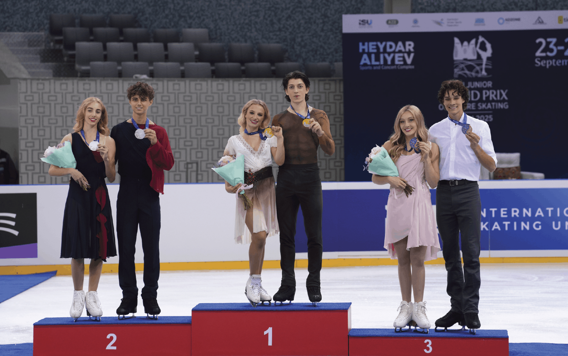 Medal and awards ceremony at ISU Junior Grand Prix